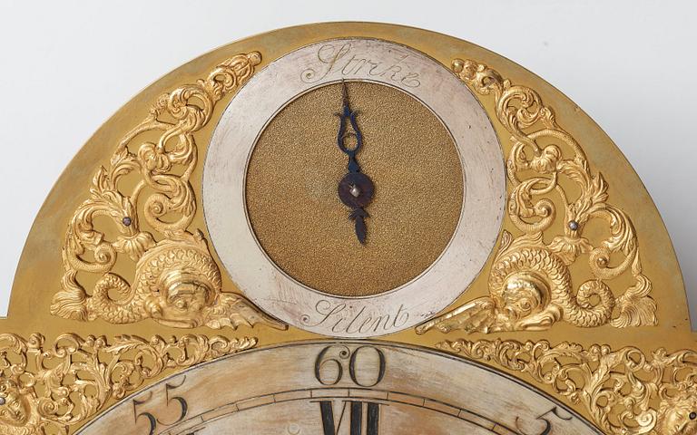 A William Webster Exchange Alley London, longcase clock, early 18th century.