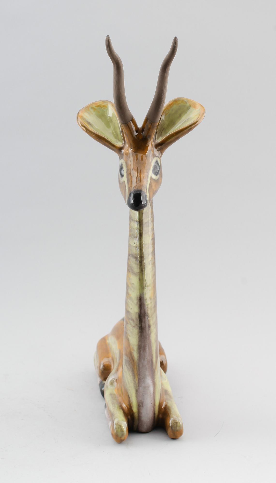 FIGUR, stengods, gasell, Vicke Lindstrand, Upsala-Ekeby.