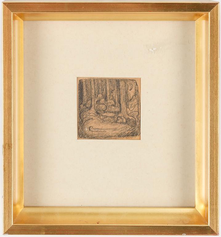 JOHN BAUER, tillskriven, blyertsteckning, ej signerad.