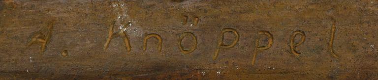 ARVID KNÖPPEL, skulptur, brons, rådjur, sign.