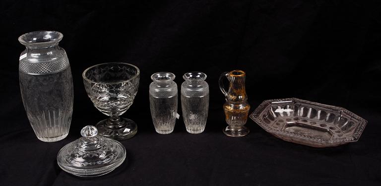 PARTI GLAS, 6 delar, bl a England. 1800/1900-tal.