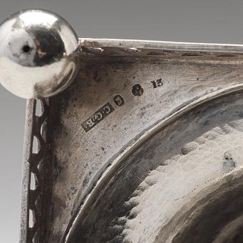 A pair of Swedish aerly 19th century silver candlesticks, mark of Carl Gustaf Blomborg, Stockholm 1815.