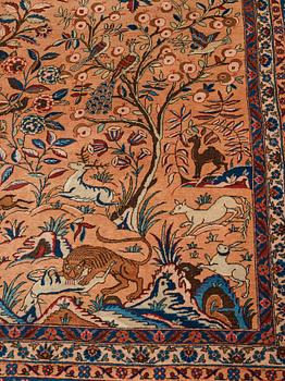 A carpet, a semi-antique Kashan, a so called Dabir, ca 383,5-387,5 x 269,5-275 cm.