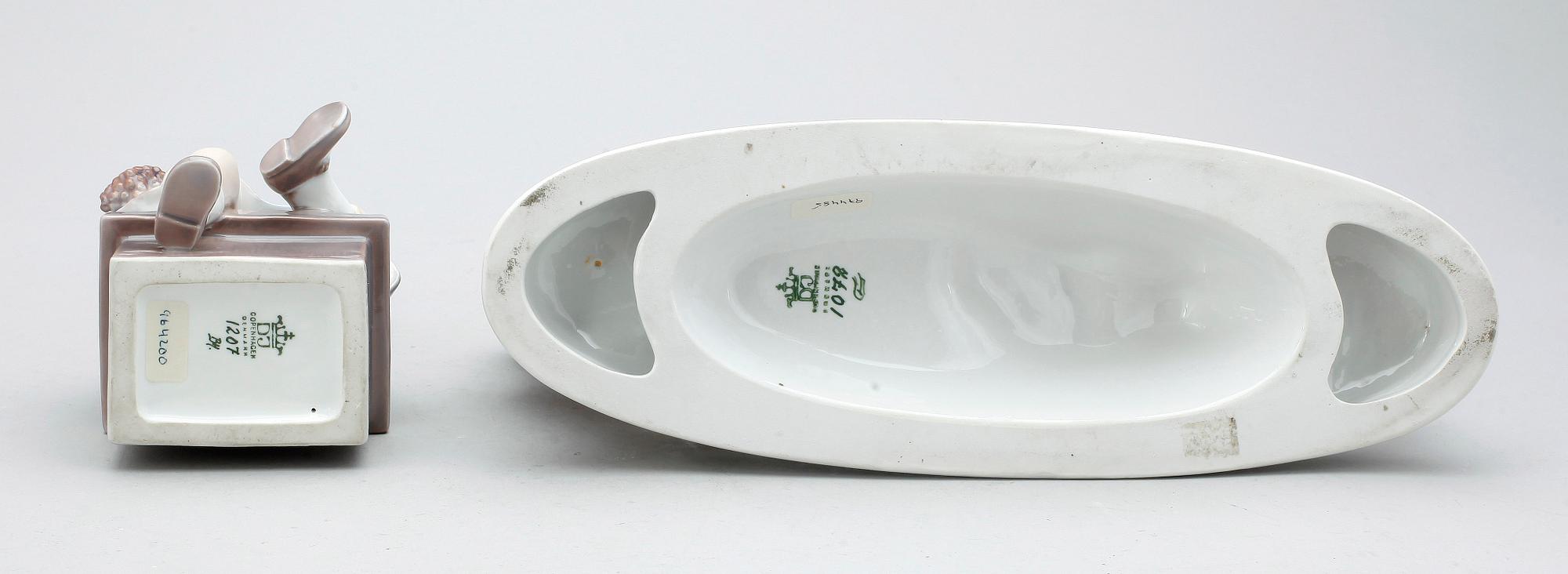 FIGURINER, 2 st, porslin, Dahl Jensen, Köpenhamn, Danmark.