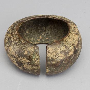 Two bronze currency braclets, DR Congo.