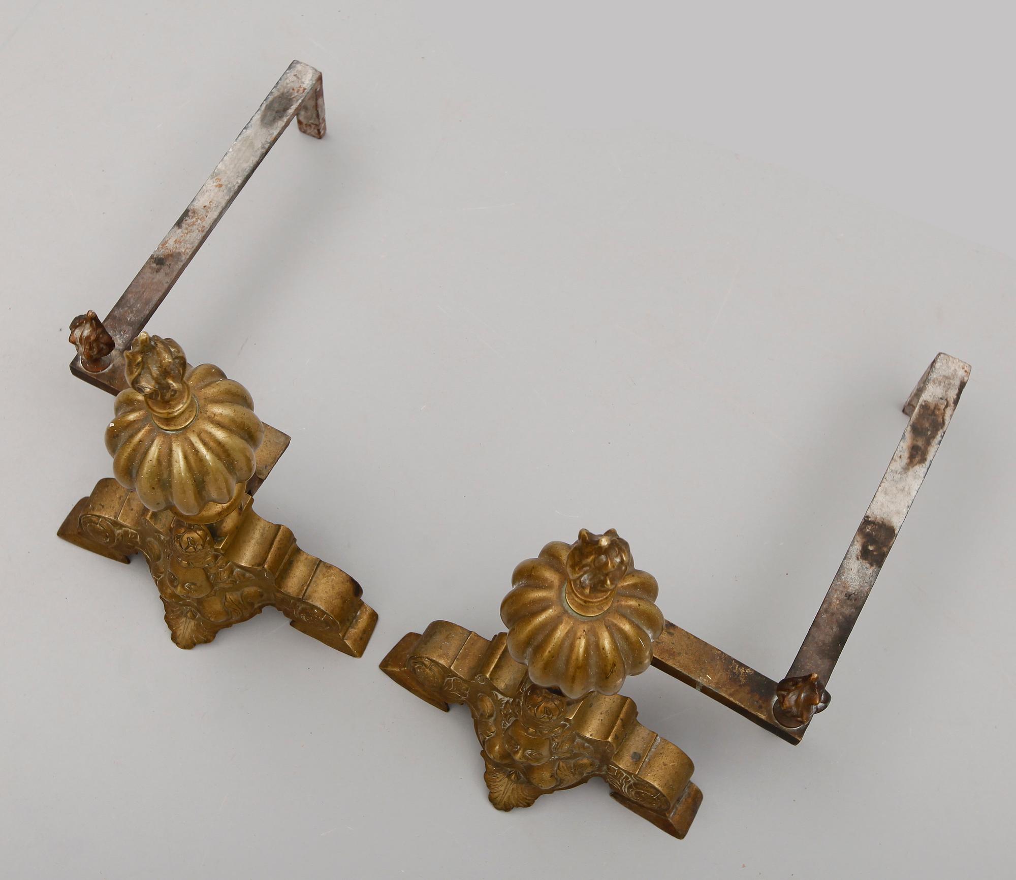 ELDHUNDAR, 1 par, barockstil, 1800-tal.