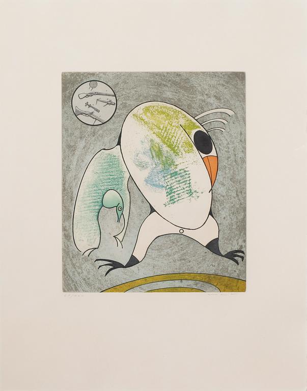 MAX ERNST, etching in colours, signed and numbered 89/100.