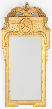 A Gustavian giltwood mirror by J. Åkerblad (master in Stockholm 1758-99).