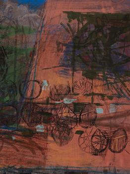 CO Hultén, gouache, signerad och daterad 55-56.