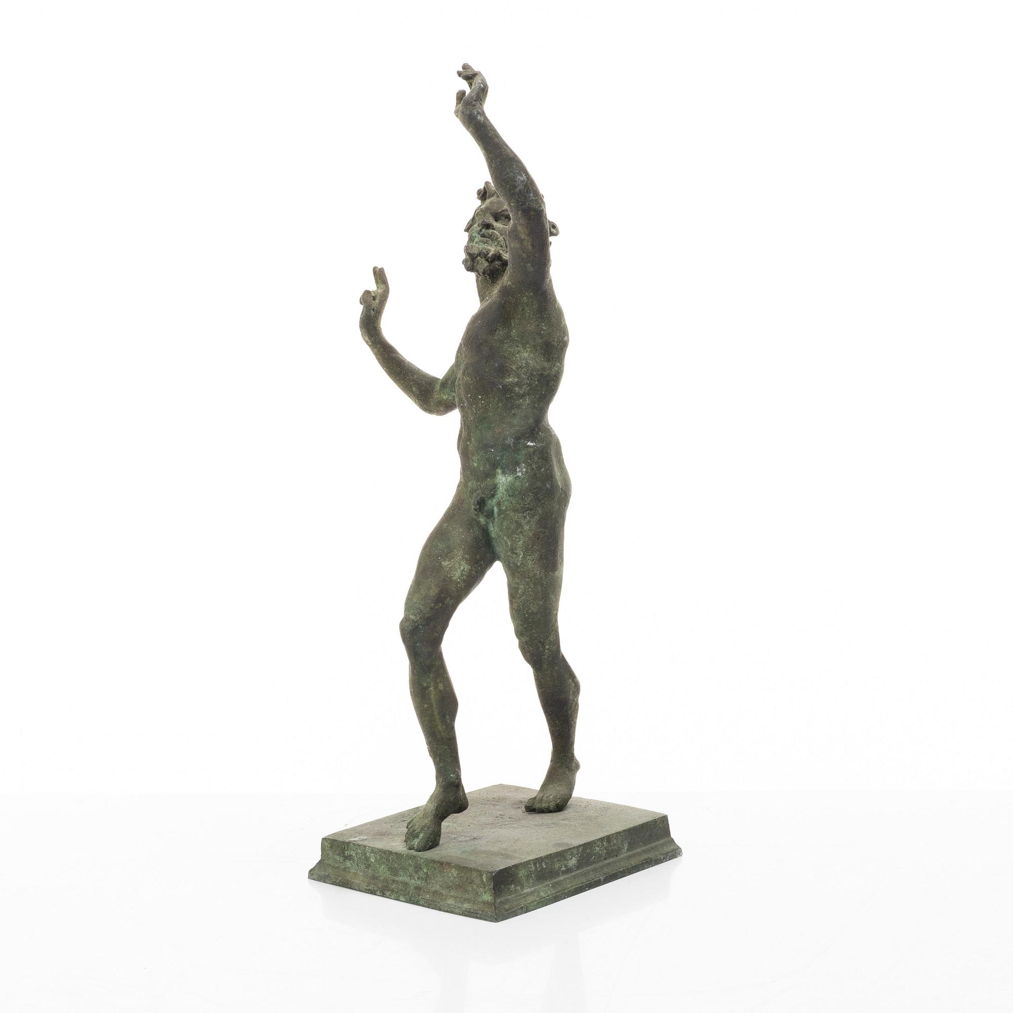 A bronze sculpture, after antique original, "The Dancing Faun", 19th/20-th century.