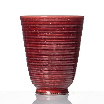 Wilhelm Kåge, Two Argenta stoneware vases and a bowl, Gustavsberg.