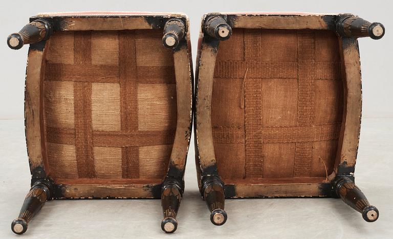 A pair of late Gustavian circa 1800 stools.