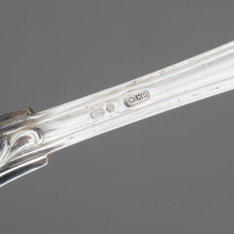 BESTICKSDELAR, silver, 14 st, Cohr, Danmark, tot vik 370 gram.