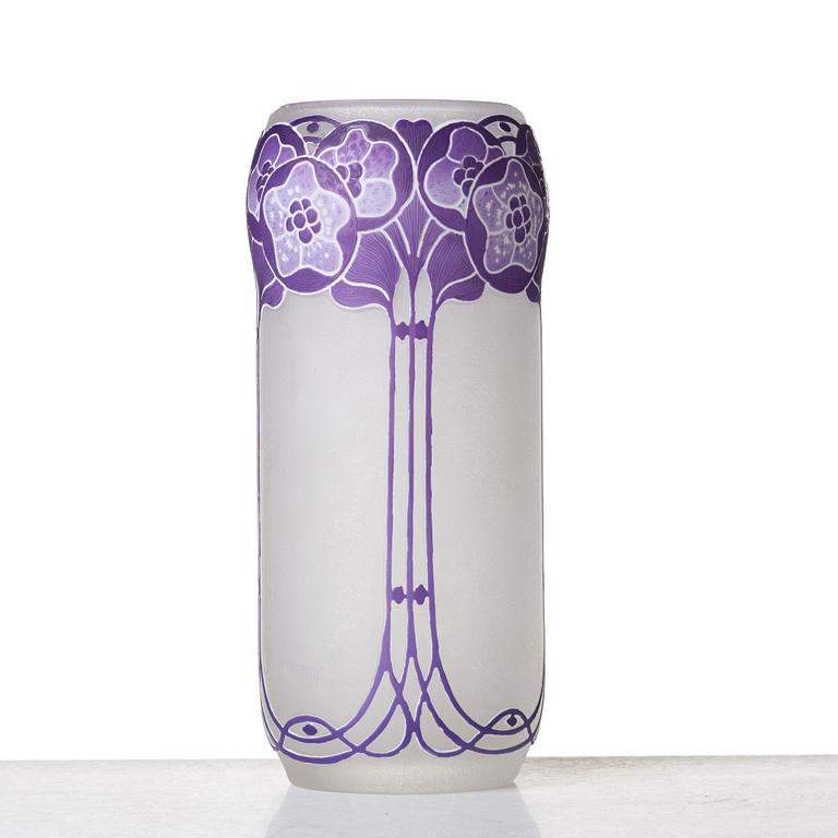 Fritz Blomqvist, an Art Nouveau cameo glass vase, Orrefors, Sweden ca 1915.