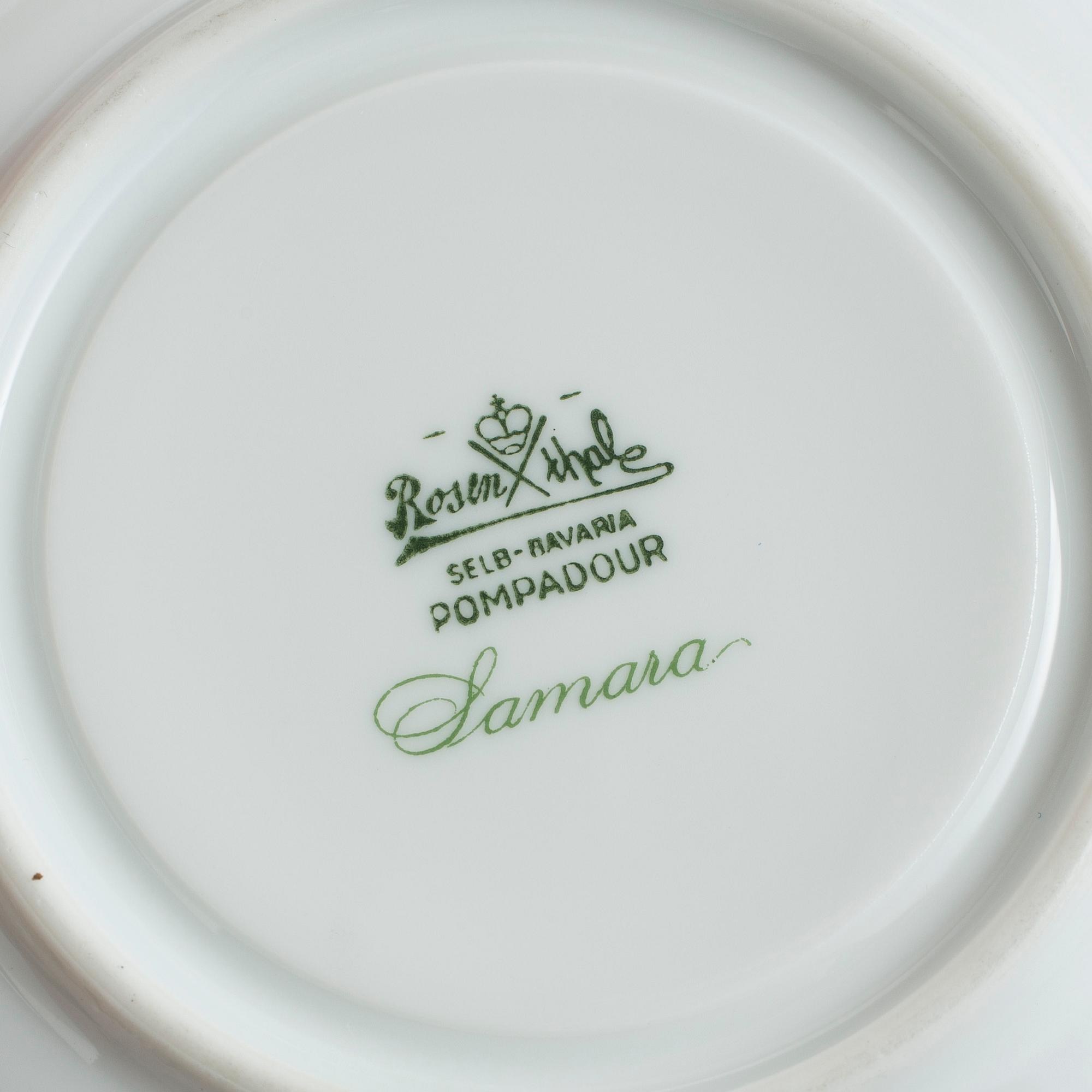 KAFFESERVIS, 23 delar, delar, porslin, "Pompadour", Rosenthal, 1900-talets första hälft.
