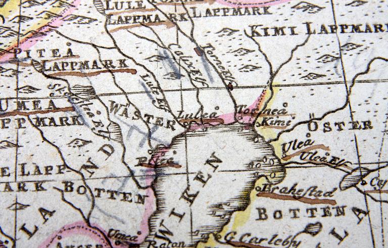 KARTBOK, innehållande handkolorerade kopparstick, And. Åkerman 1768.