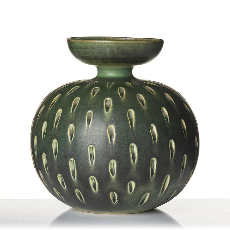 Stig Lindberg, a stoneware vase, Gustavsberg Studio 1960.