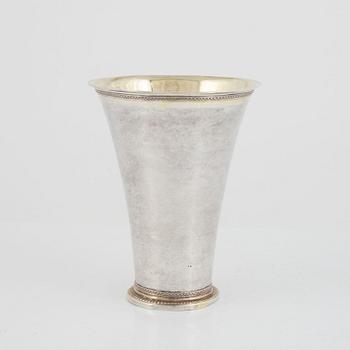 A Swedish 18th century parcel-gilt silver beaker, mark of Abraham Wirgman, Göteborg 1759.