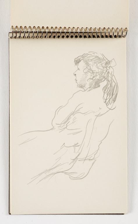 Lotte Laserstein, 10 små skissblock med teckningar.