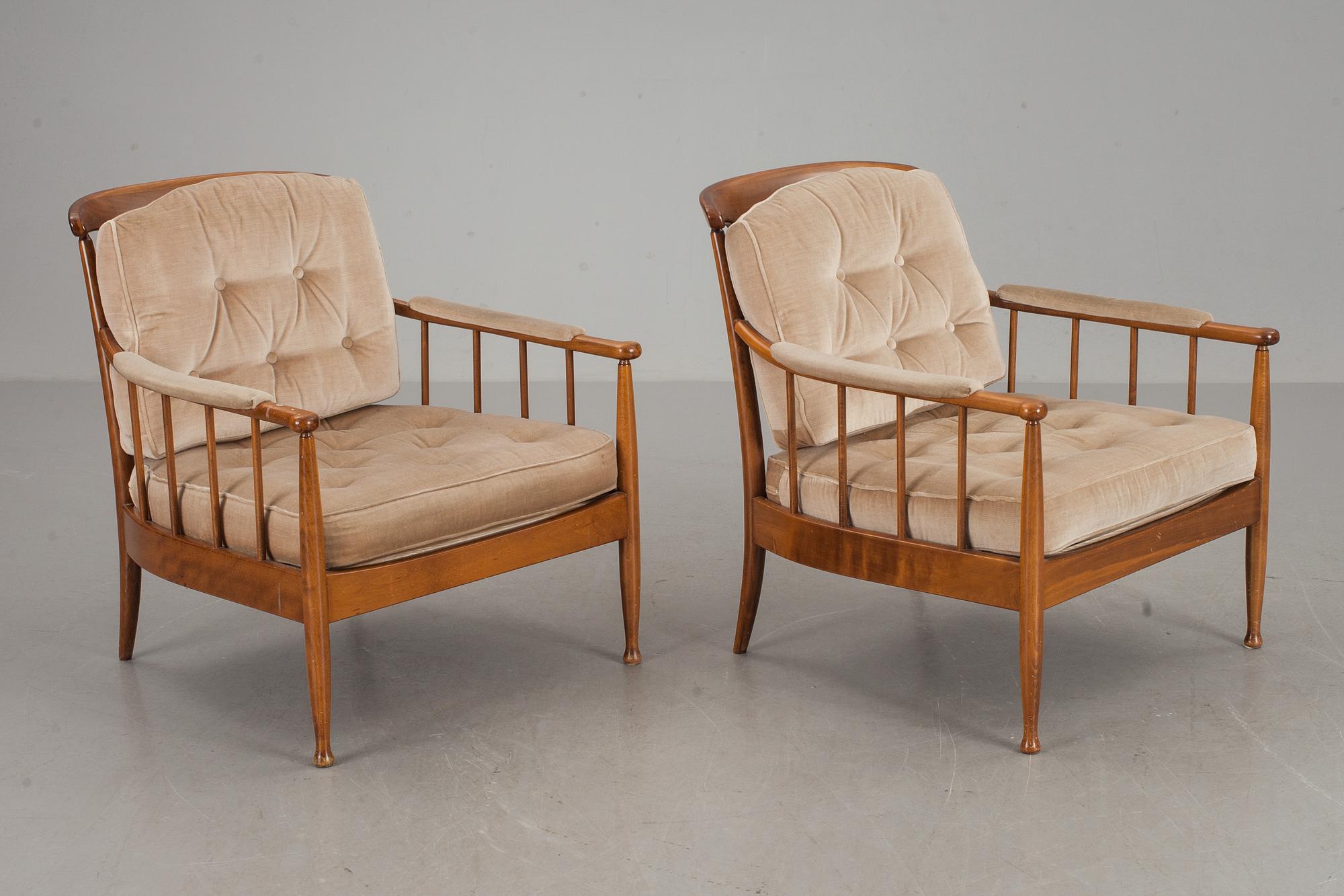 FÅTÖLJER, ett par, "Skrindan", Kerstin Hörlin-Holmquist, OPE Möbler.