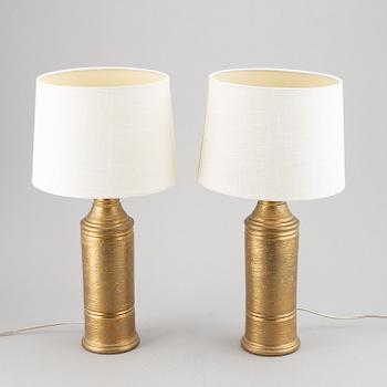 A pair of Bitossi table lamps, Italy.