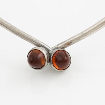 Bent Knudsen, brooch, sterling silver with amber.