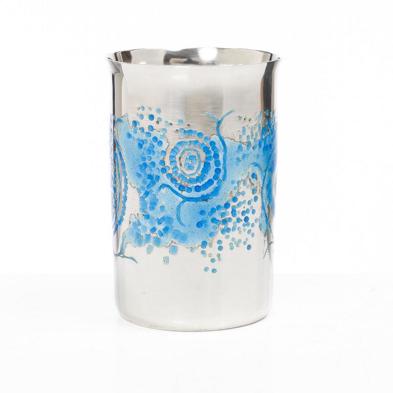 Lars Arby, Cup, sterling silver and enamel, Gothenburg, 1964.