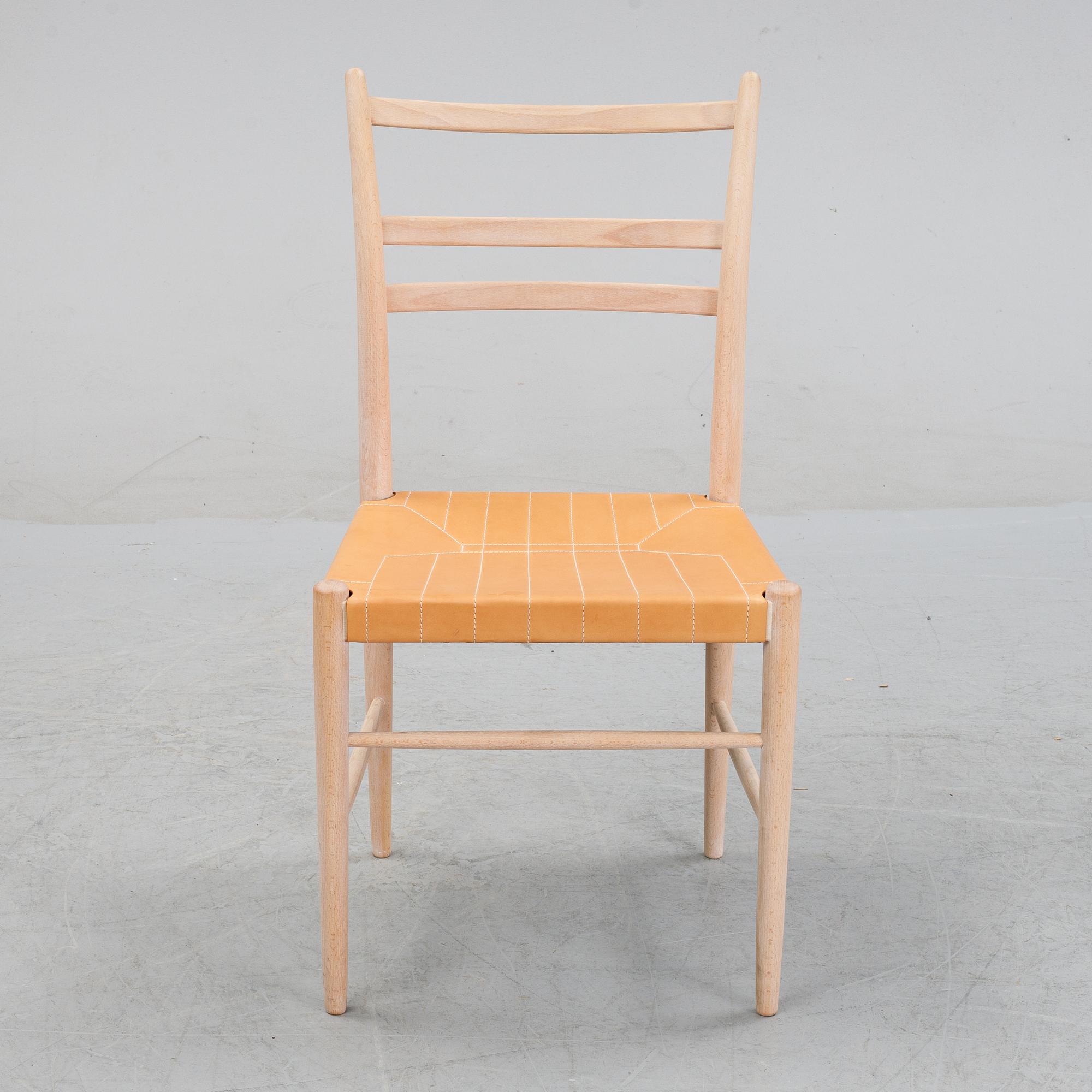 Yngve Ekström, a beech and leather 'Gracell' chair, Gemla, Diö.