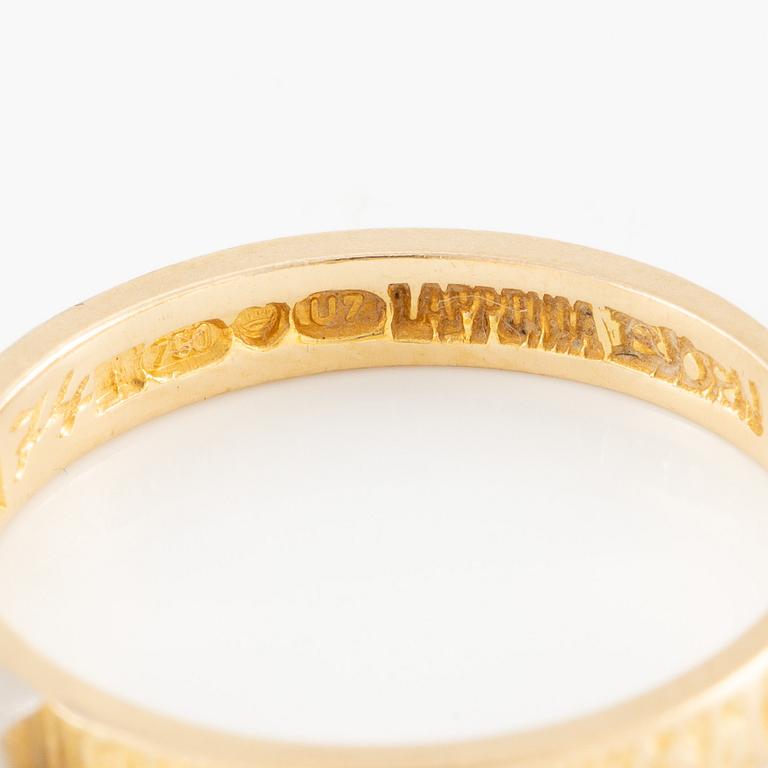 Björn Weckström ring, "Timanttikihla", 18K guld med briljantslipade diamanter, Lapponia 1973.