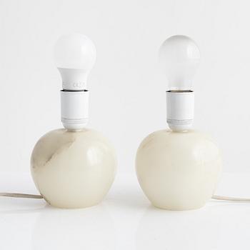Table lamps, a pair, alabaster, model "B 2585", Svenskt Tenn, 1985.