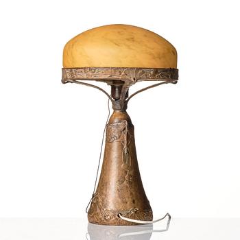 A. Granberg & Hugo Elmqvist, a patinated bronze table lamp, Stockholm, early 20th century.