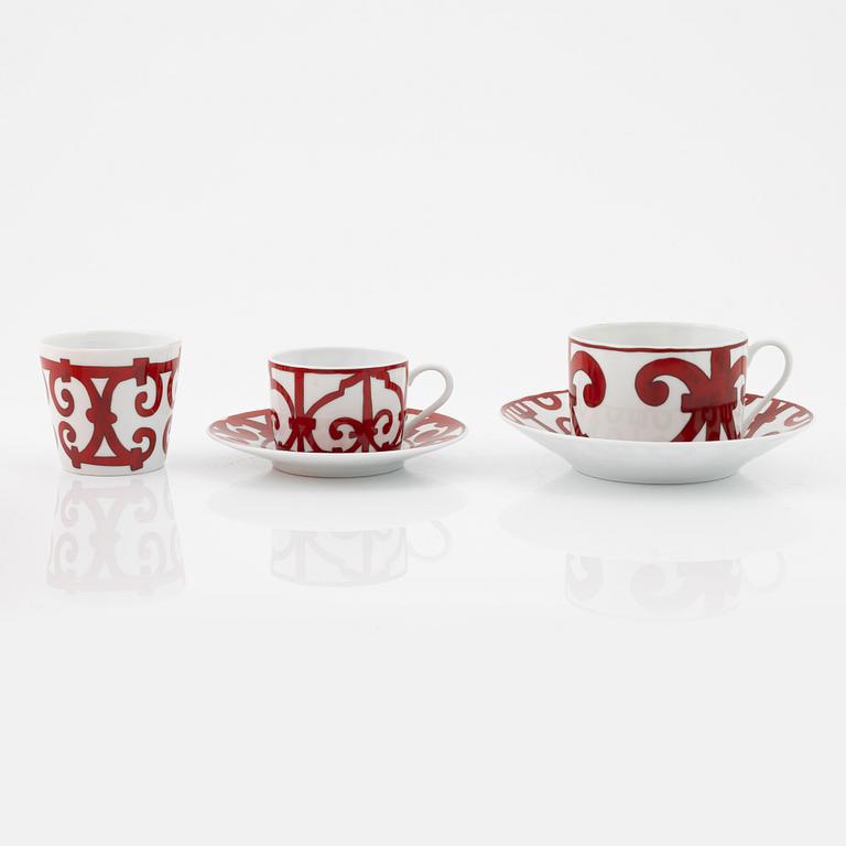 Hermès, nine-piece tea- and coffee porcelain service, 'Balcon du Guadalquivir', Paris France.