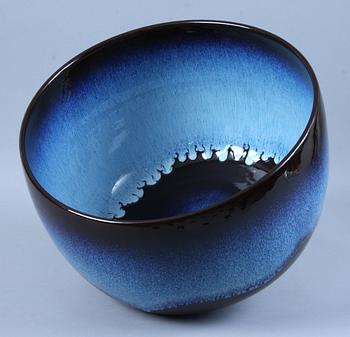 SKÅL, stengods, Bertil Lundgren, Rörstrand, unikat, 1976, sign.