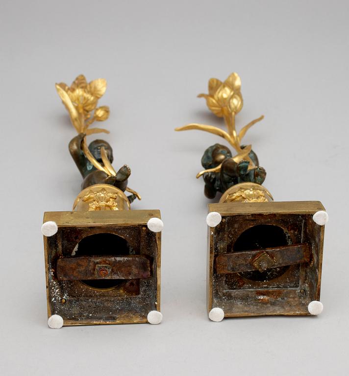 A pair of Louis XVI late 18th century candlesticks.