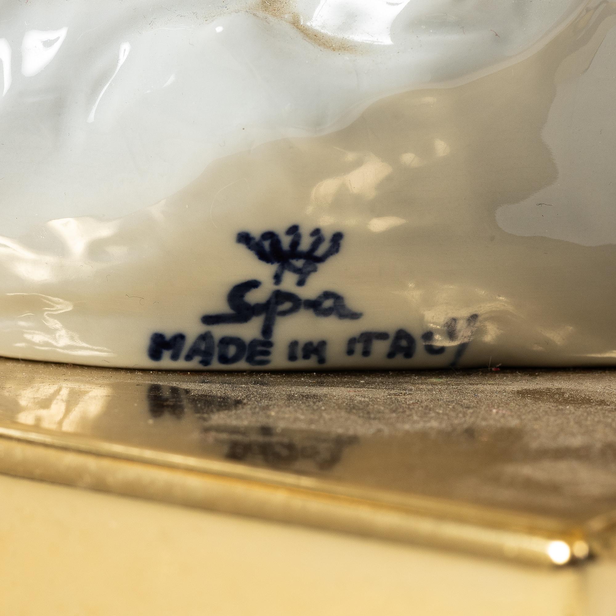 Bordslampa, Società Porcellane Artistiche, Florens, Italien, sent 1900-tal.