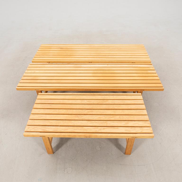 Hugo Svensson, 3 benches, Bjärnums Furniture Factory 1970s.