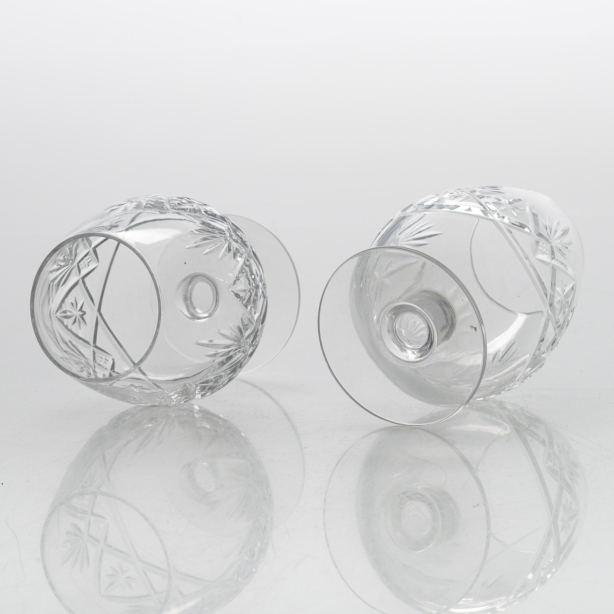 An 'Yrjö' crystal glassware set, 58 pieces, Riihimäen Lasi, Finland, latter half of the 20th century.