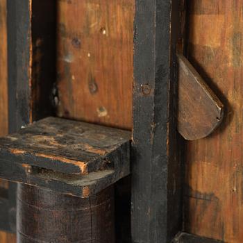 A Swedish late baroque japanned tilt-top tea table, mid 18th century.