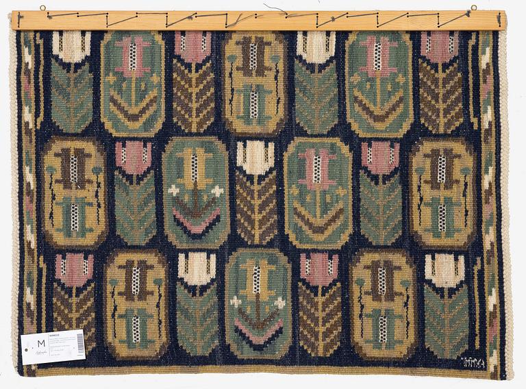 Märta Måås-Fjetterström, a flat weave textile, 'Medaljongerna', c. 83 x 61 cm, signed AB MMF.
