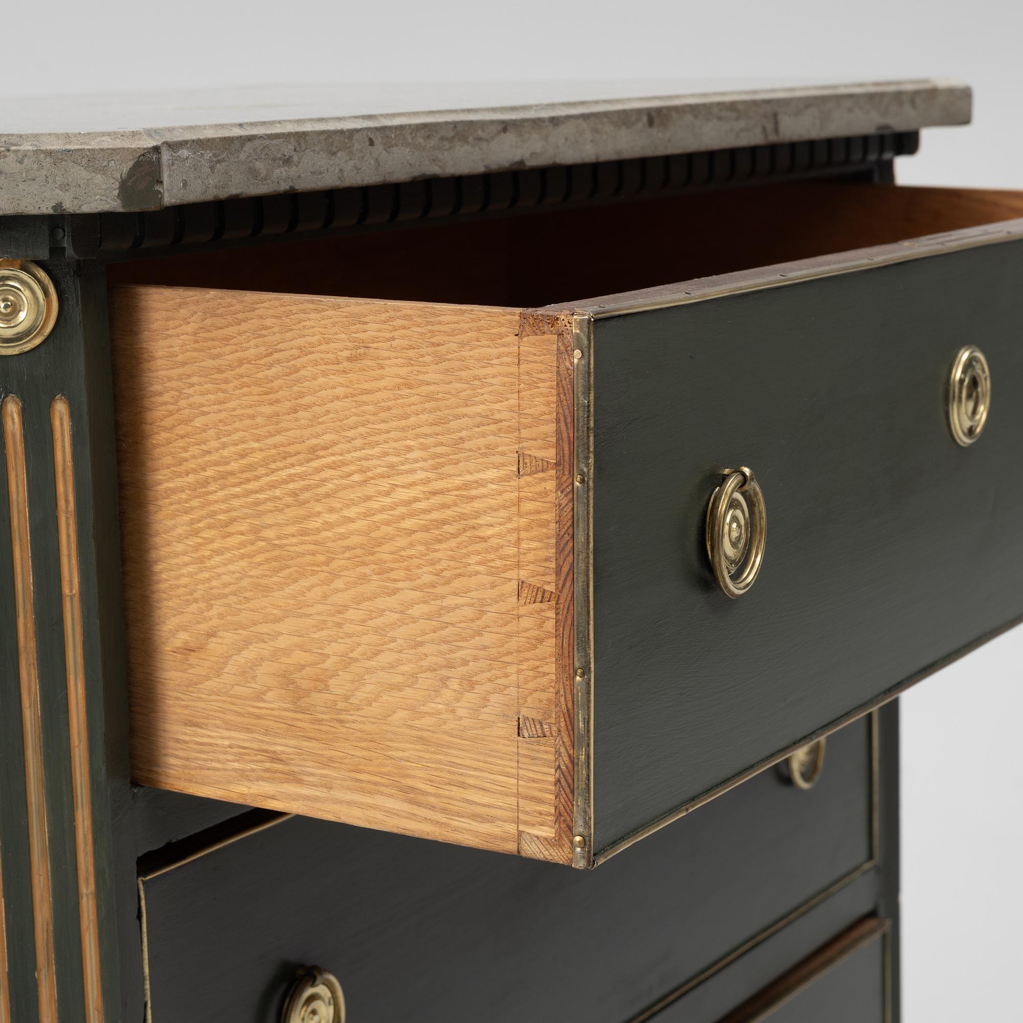 A Gustavian style, chest of drawers circa 1900.