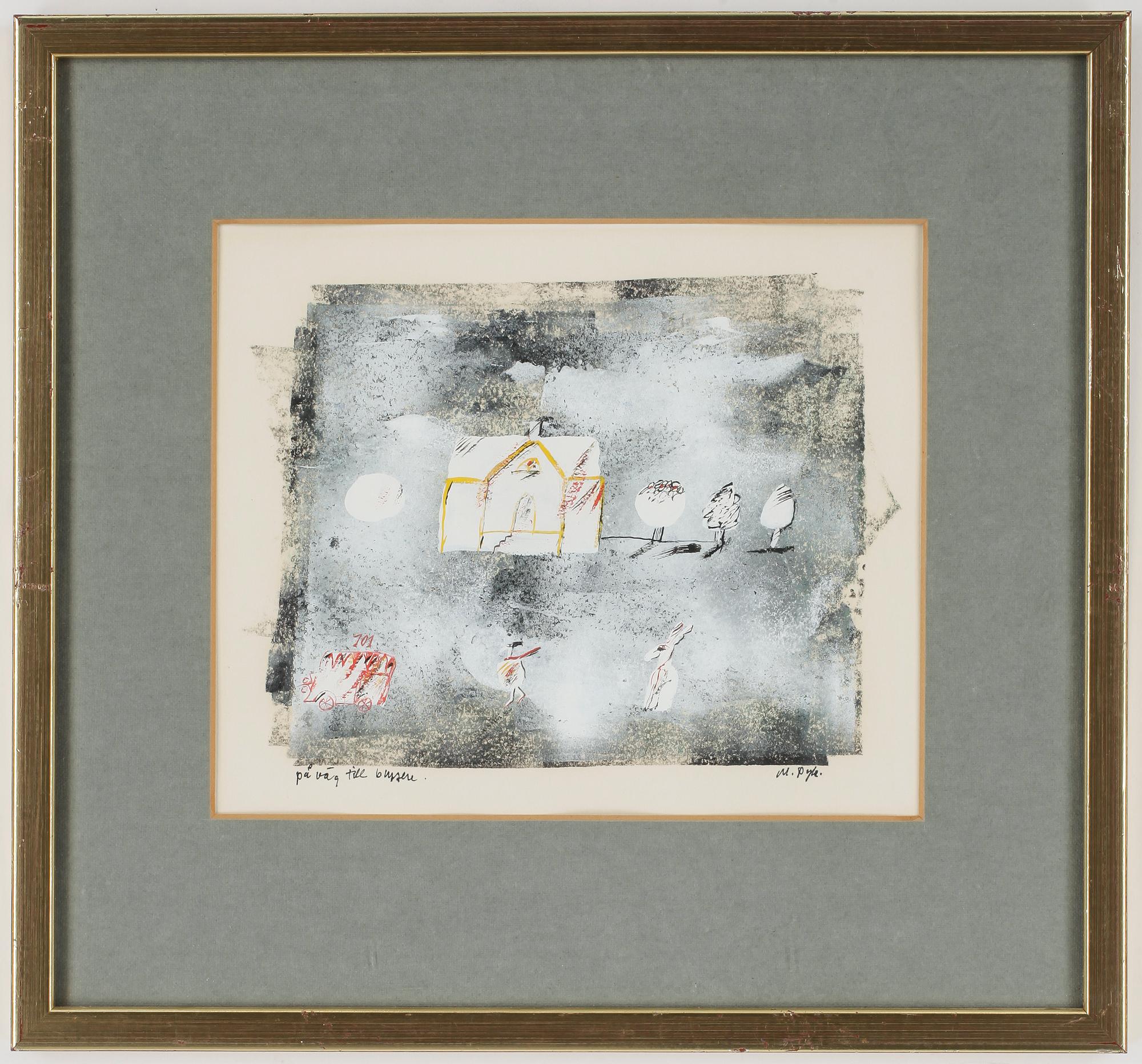 MADELEINE PYK, gouache, signerad.
