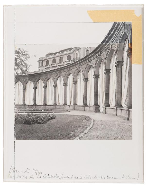 Christo & Jeanne-Claude, "Curtains for la Rotonda, project for Milan" from "Five Urban Projects".