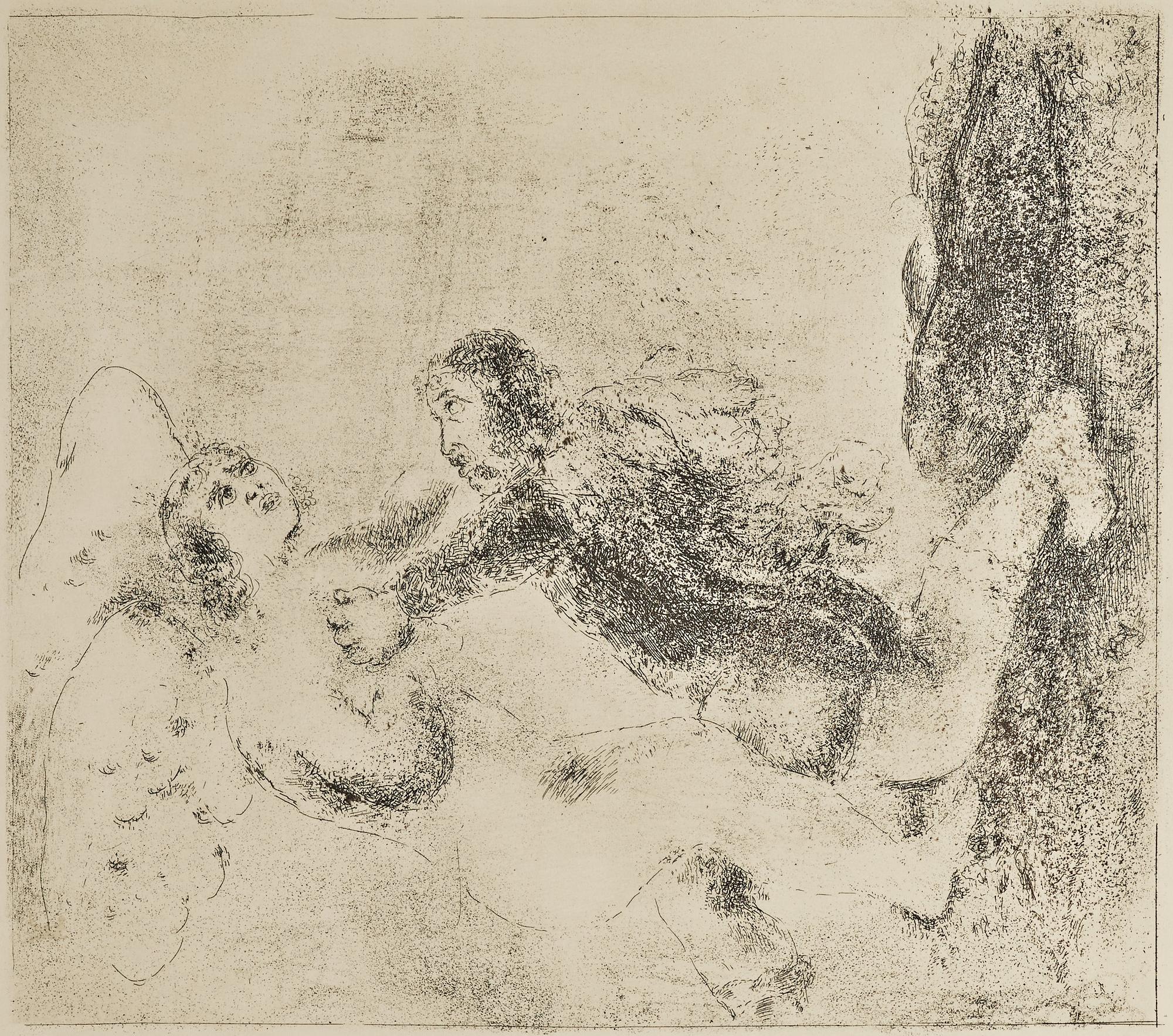 Marc Chagall, "Abraham et les trois Anges"; "Jacob béni par Isaac"; "L'echelle de Jacob"; "La lutte avec l'ange", ur: "La Bible".