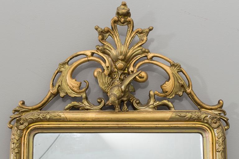 SPEGEL med KONSOLBORD, nyrokoko, 1800-tal.