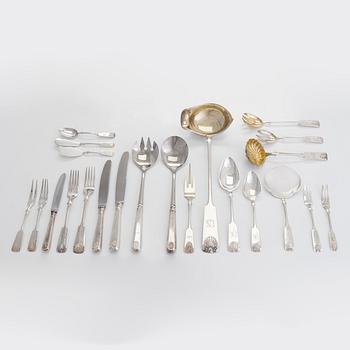 A 104-piece silver cutlery set, Shell-decor, Hämeenlinna and Turku, 1926-88.