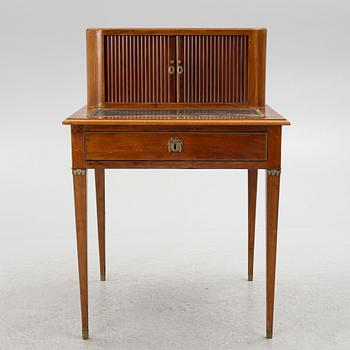 A mahogany-veneered desk, late Gustavian, Sweden, late 18th century.