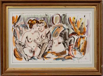 JULES PASCIN, akvarell, Atelierstämpelsignerad Pascin.