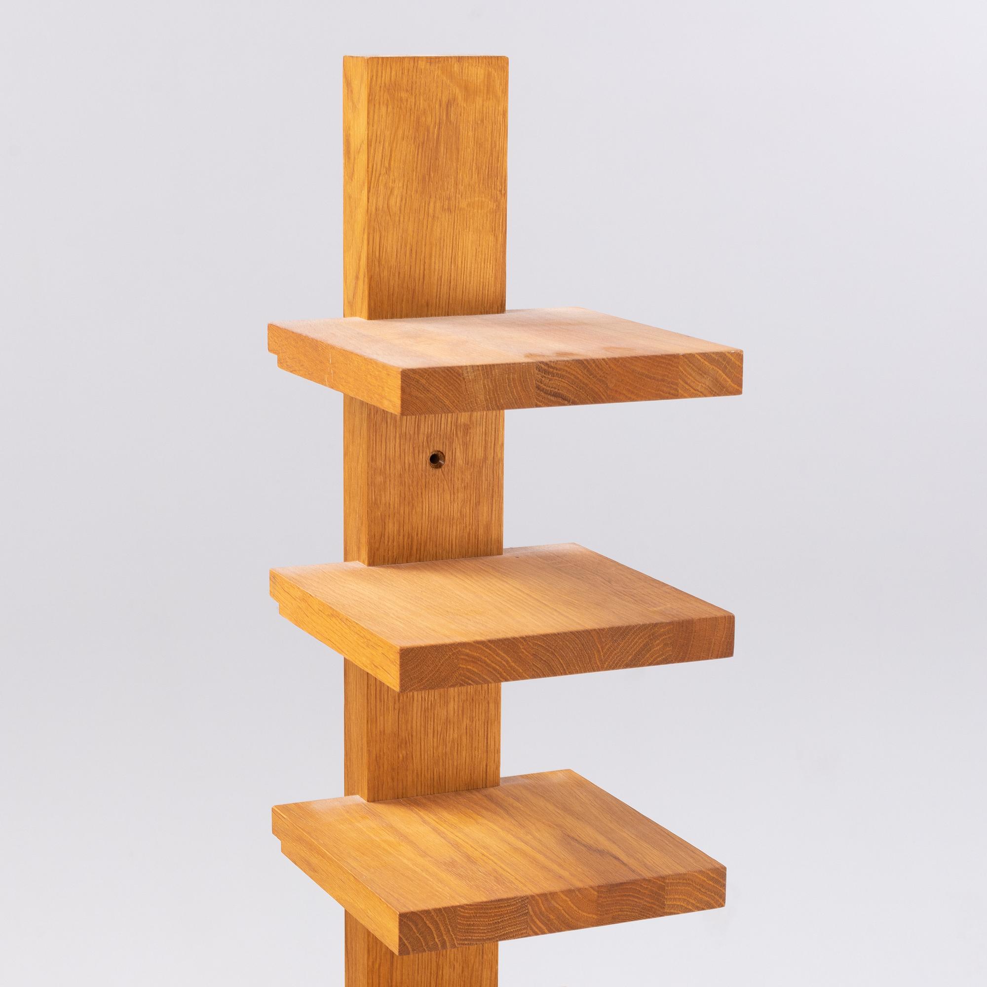 A 'Pilaster' shelf by John Kandell for Källemo, designed 1989.