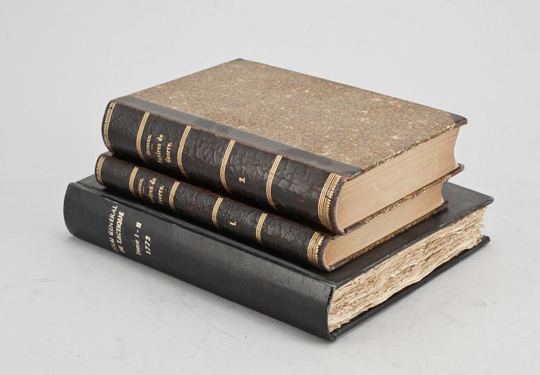PARTI BÖCKER, 2+1 vol. Bl a Guibert Essai General de Tactique 1772.