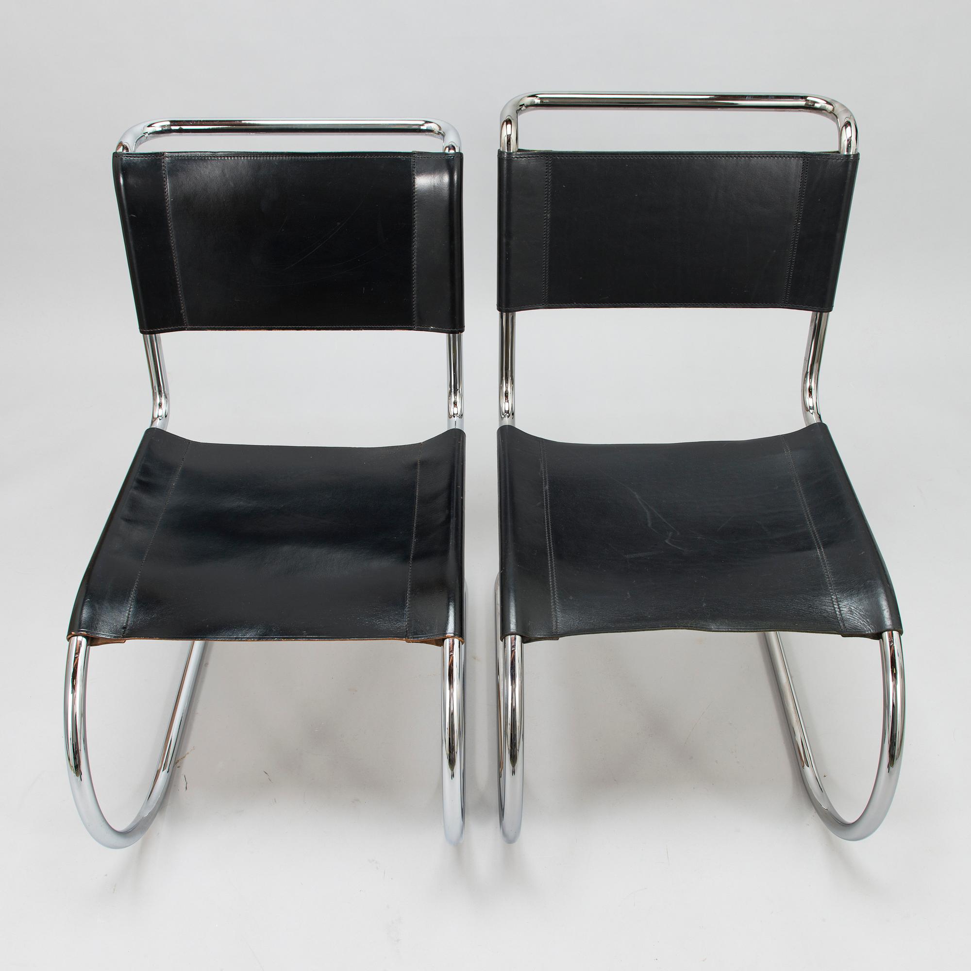 LUDWIG MIES VAN DER ROHE, a set of 1970-1980's 4+2, 'MR10' chairs for Thonet.